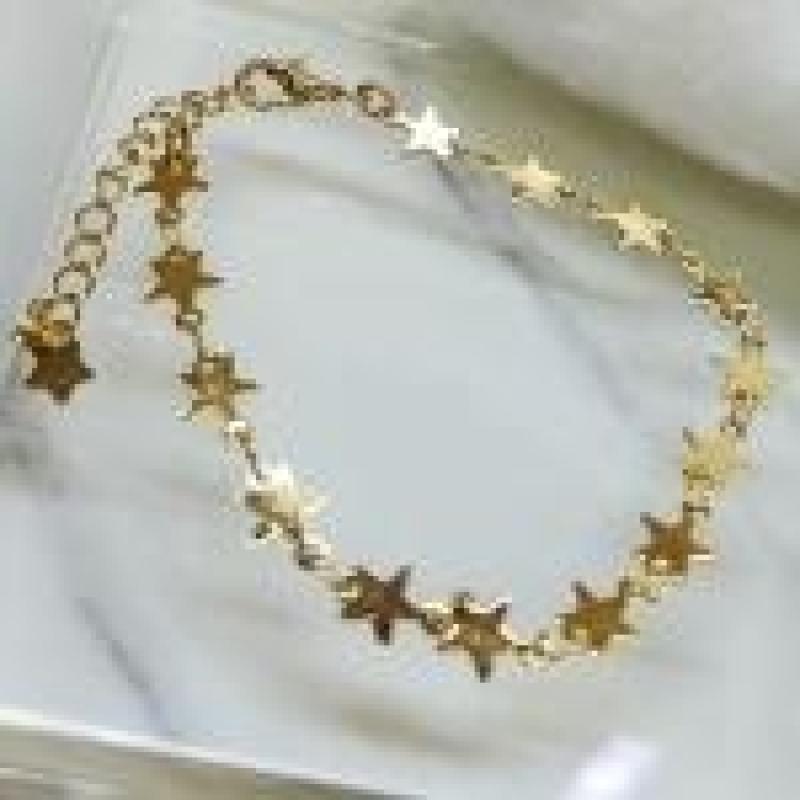PULSEIRA OURO ESTRELINHAS CHAPADAS