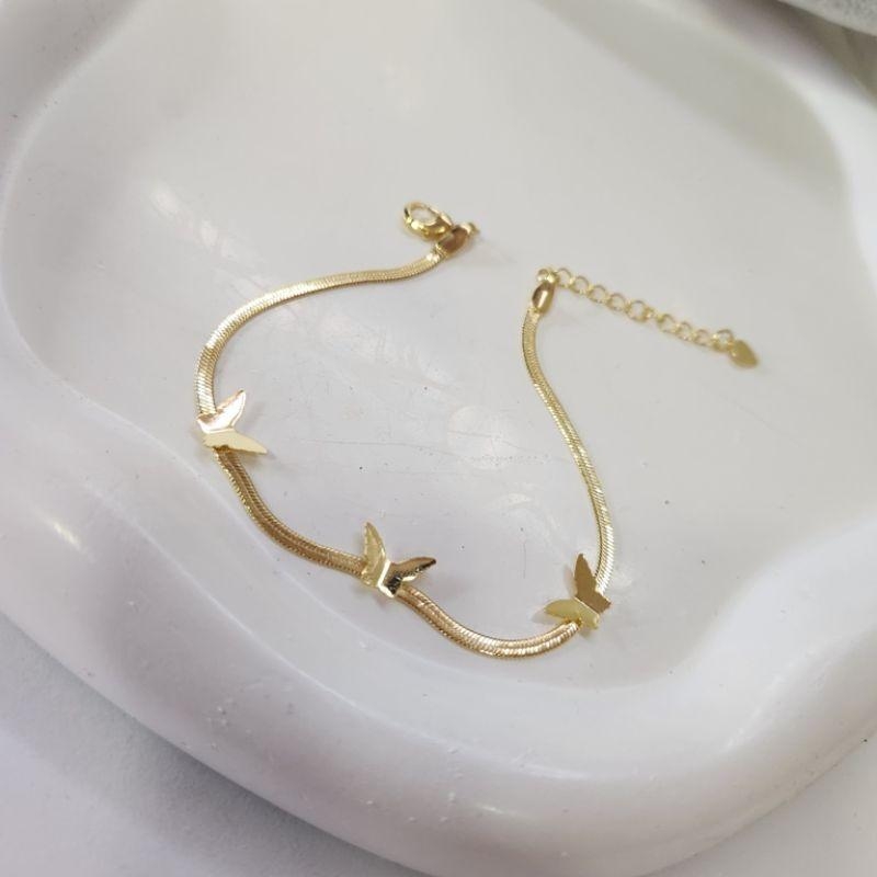 PULSEIRA OURO FITA BORBOLETA