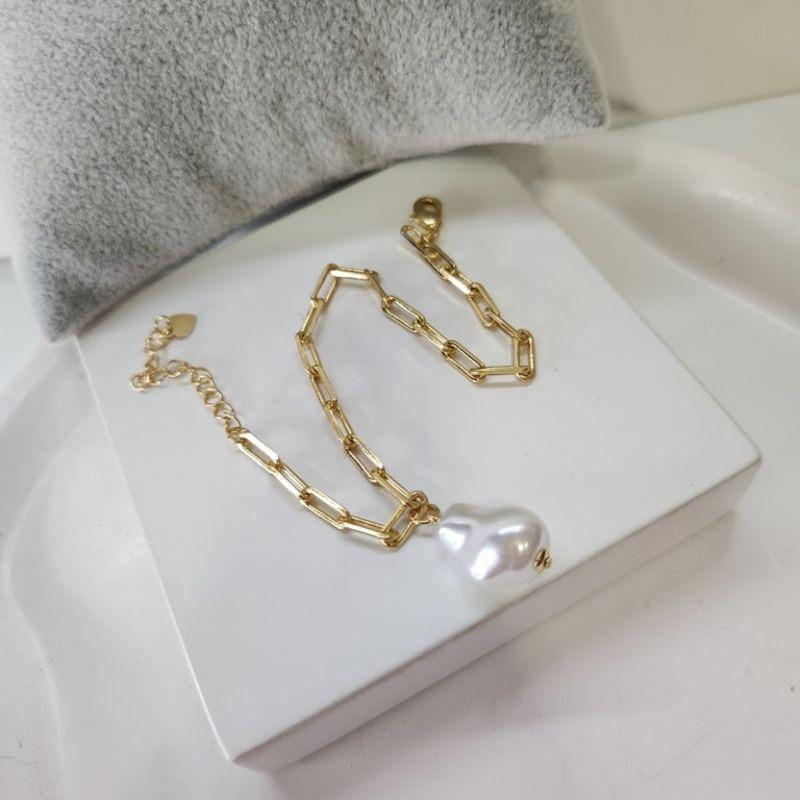 PULSEIRA OURO PÉROLA BARROCA