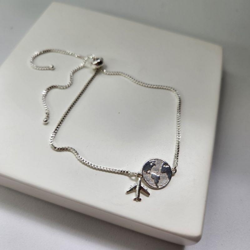 PULSEIRA PRATA AMO VIAJAR