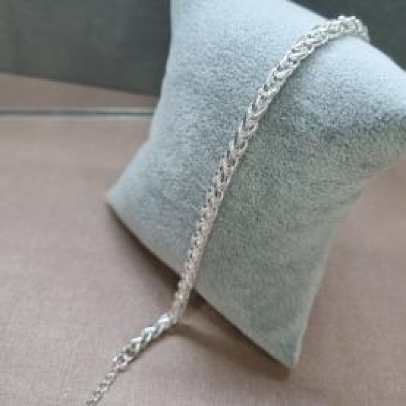 PULSEIRA PRATA C  TUBO ENTRELAÇADA	