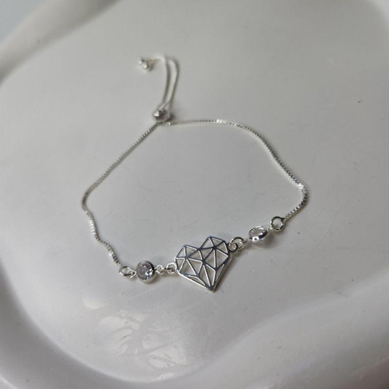 PULSEIRA PRATA CORAÇÃO ARABESCO