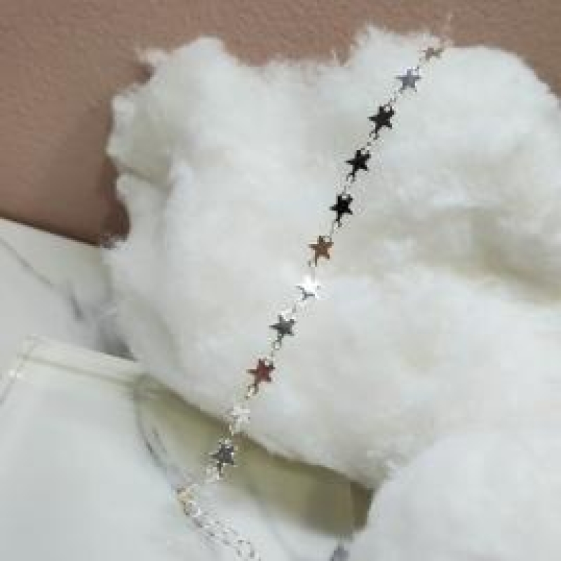 PULSEIRA PRATA ESTRELINHAS CHAPADAS
