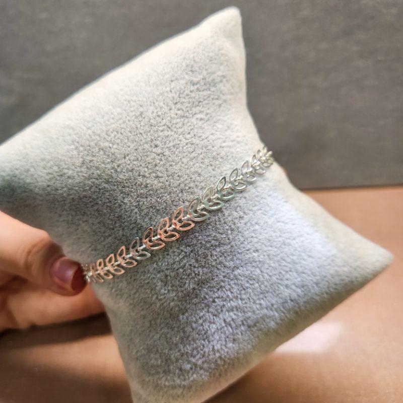 PULSEIRA PRATA FOLHAS VAZADAS
