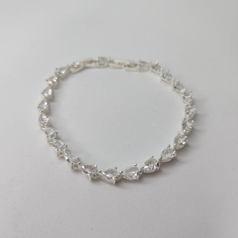 PULSEIRA PRATA GOTA CRISTAL