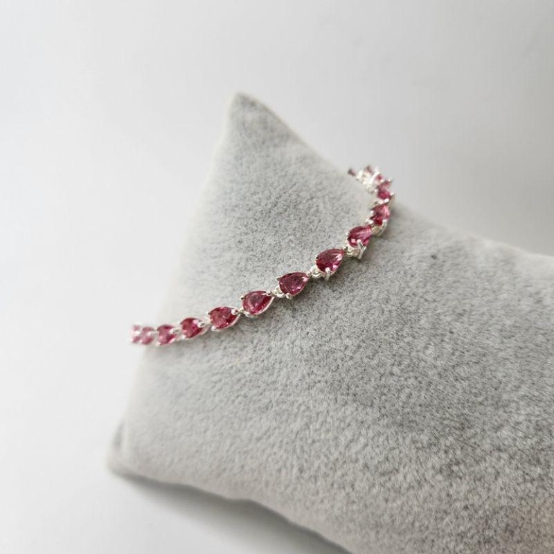 PULSEIRA PRATA GOTA RUBI