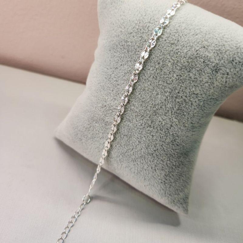 PULSEIRA PRATA LOSANGOS DESENHADOS