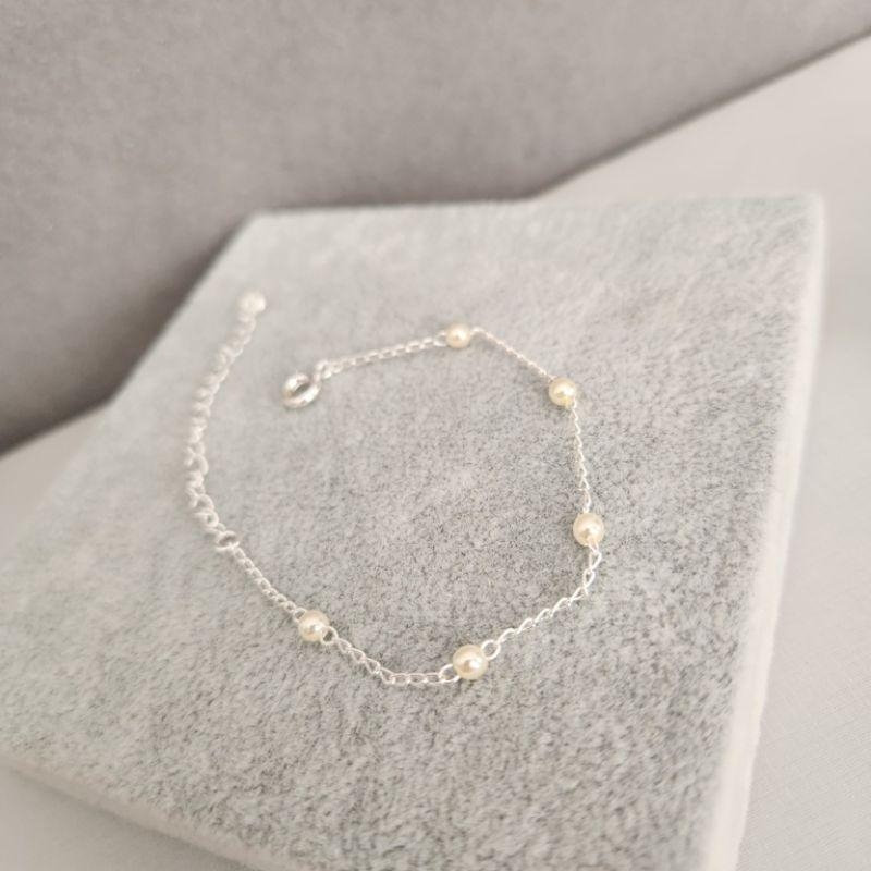 PULSEIRA PRATA MINI PÉROLA