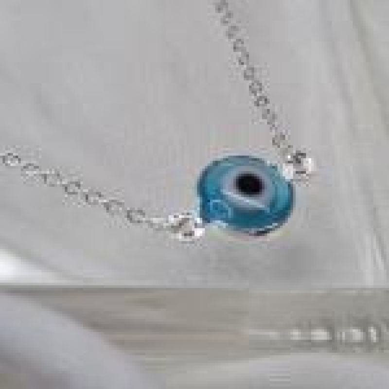 PULSEIRA PRATA OLHO DE VIDRO	