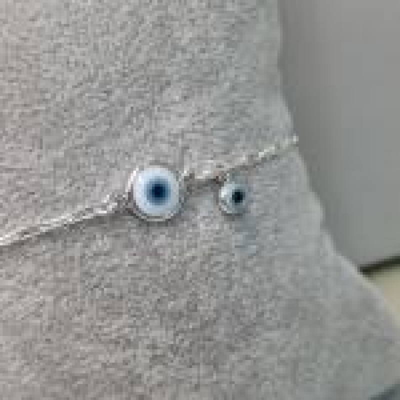 PULSEIRA PRATA OLHO GREGO BRANCO	