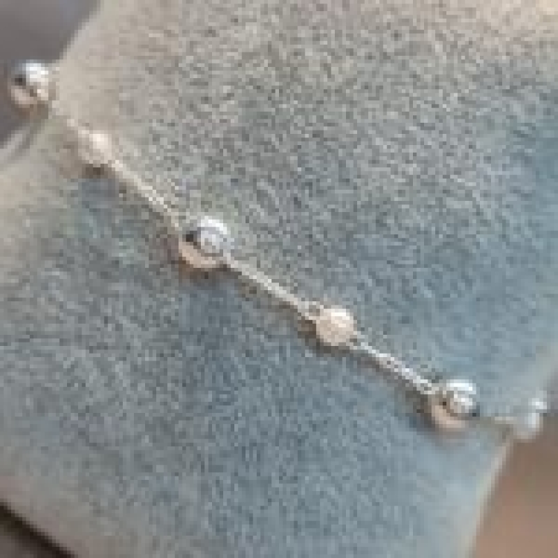 PULSEIRA PRATA PÉROLA BOLA