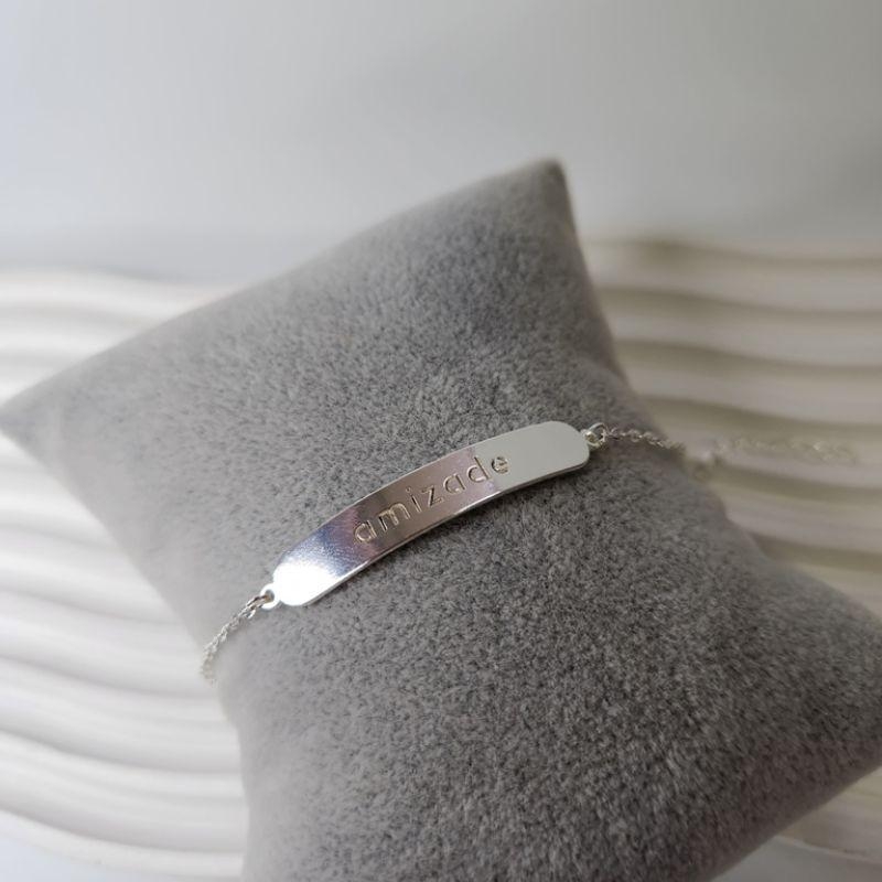 PULSEIRA PRATA PLACA SORTE