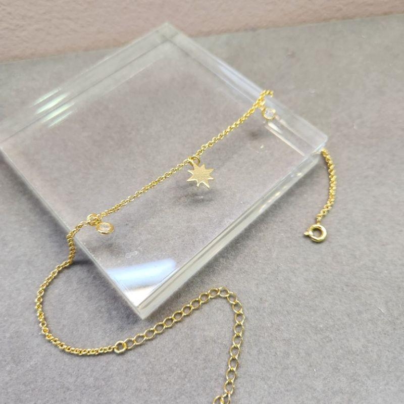 TORNOZELEIRA OURO STARS CRISTAIS