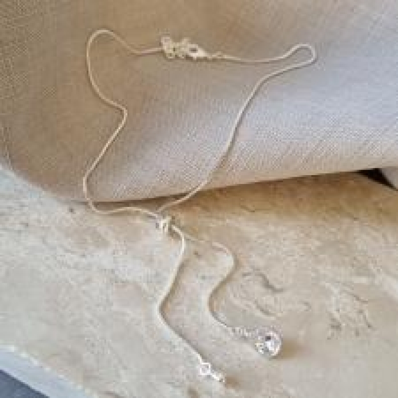 TORNOZELEIRA PRATA GOTA CRISTAL