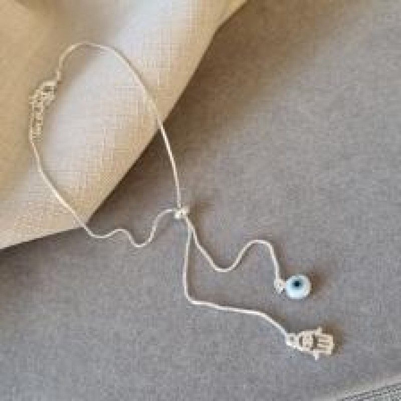 TORNOZELEIRA PRATA OLHO HAMSÁ