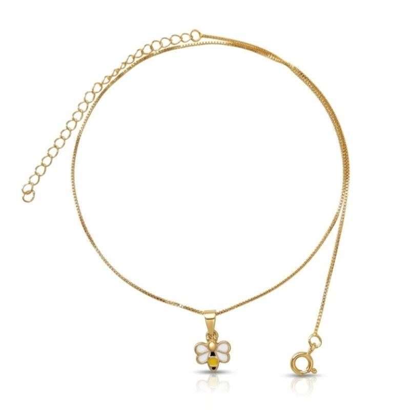 COLAR INFANTIL ABELHINHA BANHADO A OURO 18K
