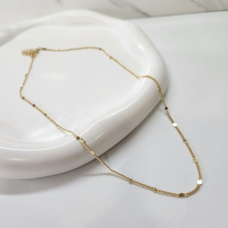 COLAR OURO CURTO  BOLINHAS CHAPADAS