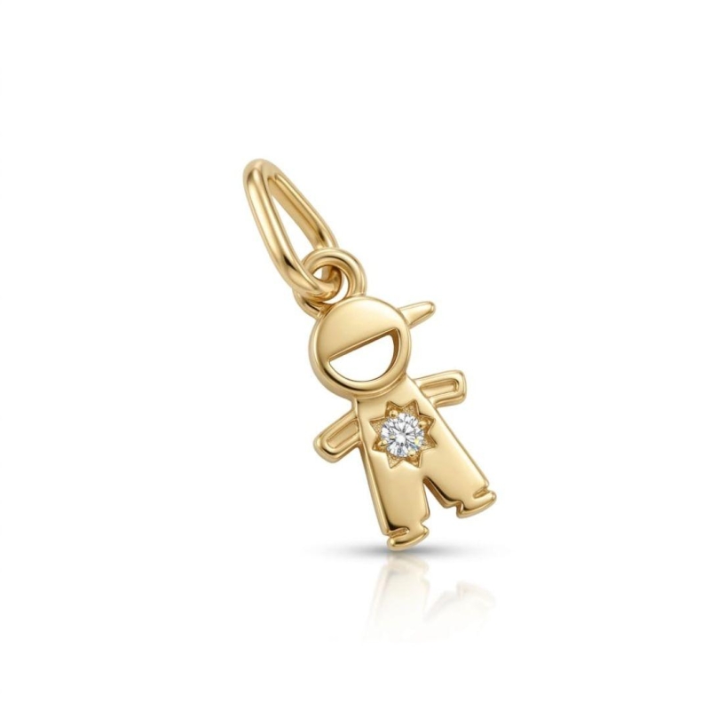 PINGENTE OURO MENINO ZIRCÔNIA BRANCA