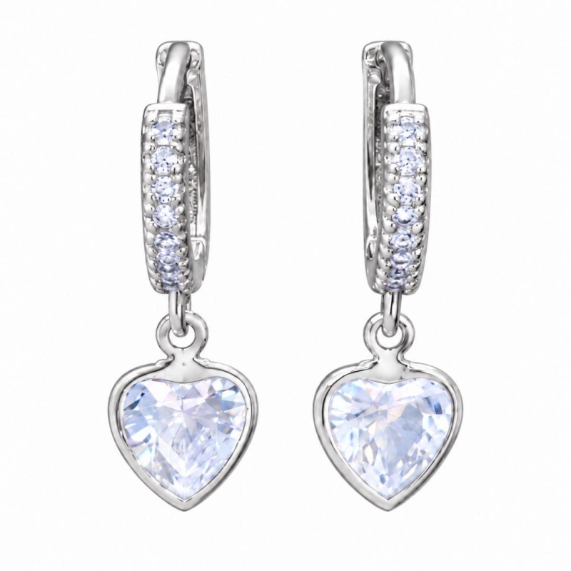 BRINCO PRATA ARGOLA ZIRC CRISTAL COR M