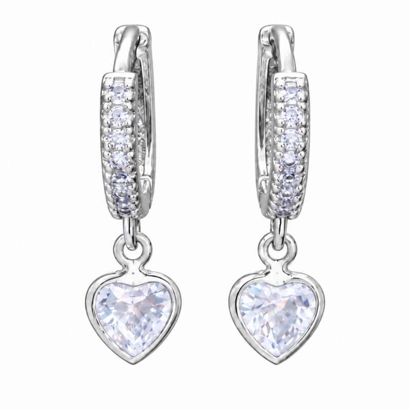 BRINCO PRATA ARGOLA ZIRC CRISTAL COR P