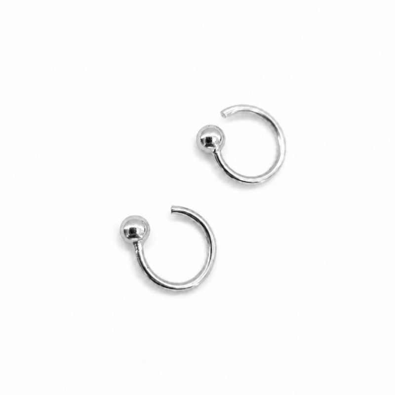 BRINCO PRATA PASSANTE FIO COM BOLINHA