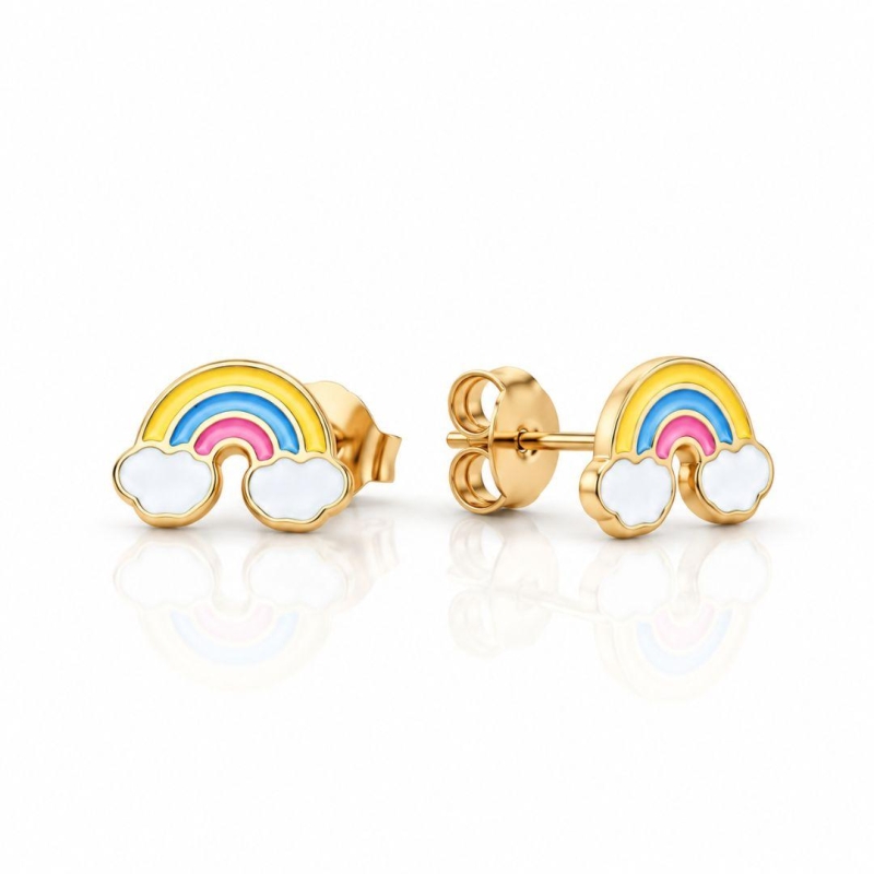 BRINCO ARCO-ÍRIS BANHADO A OURO 18K