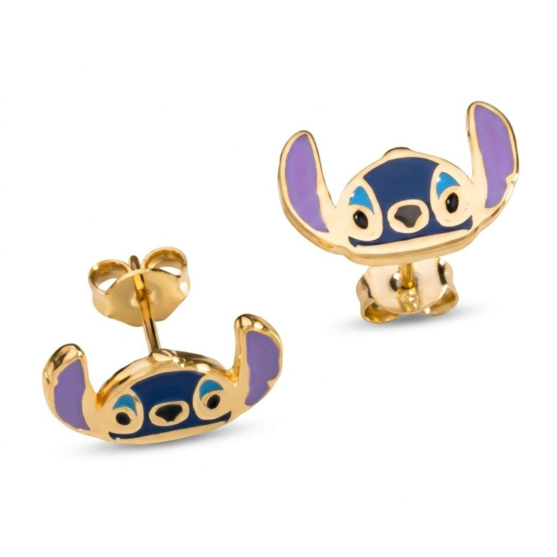 BRINCO STITCH BANHADO A OURO 18K