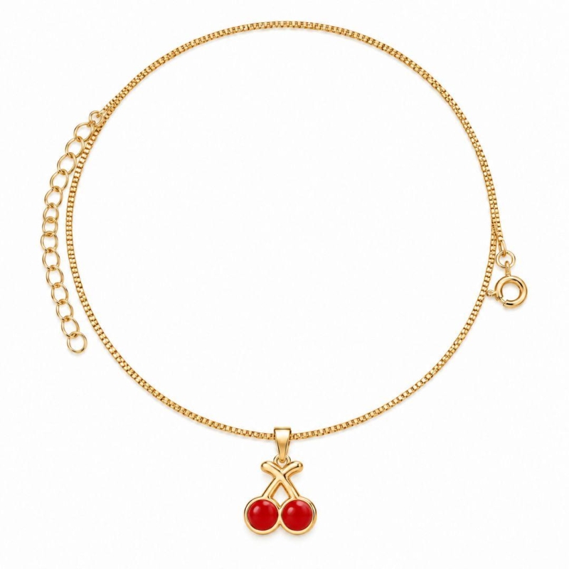 COLAR CEREJA BANHADO A OURO 18K