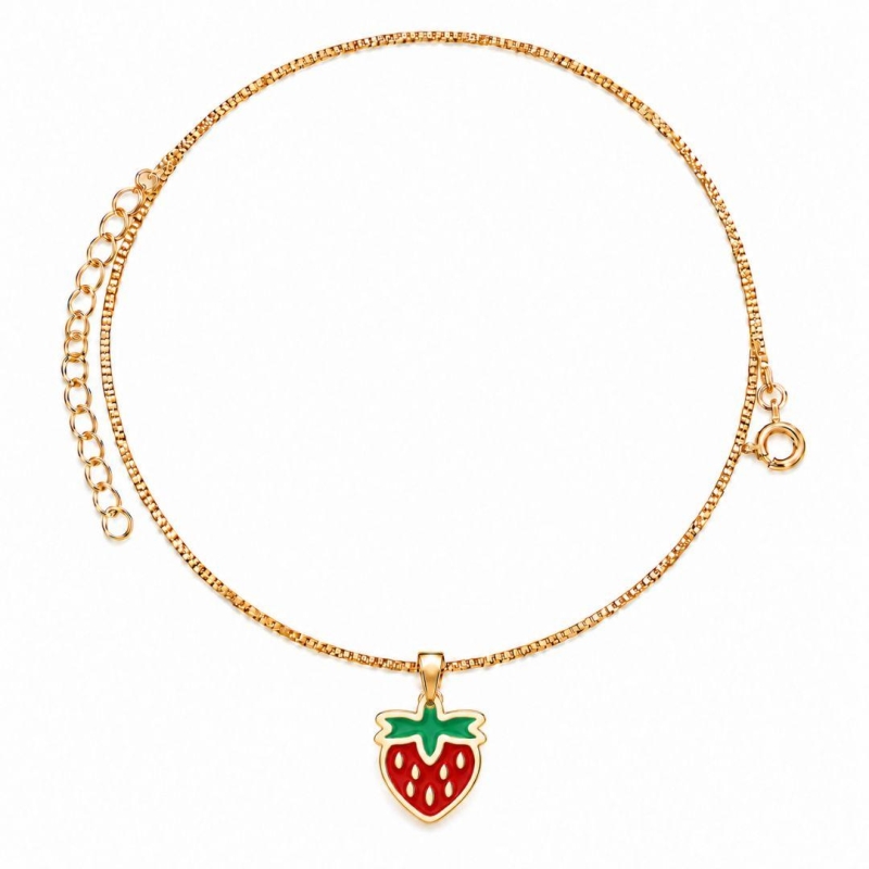 COLAR MORANGO BANHADO A OURO 18K