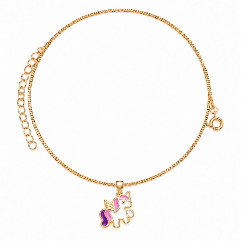 COLAR UNICÓRNIO BANHADO A OURO 18K
