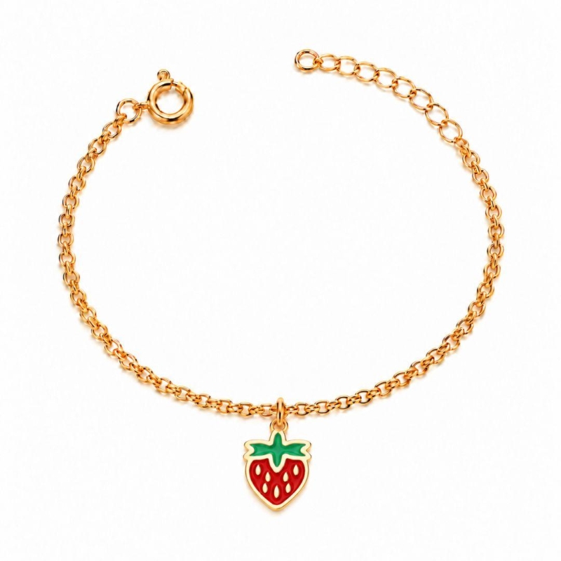 PULSEIRA MORANGO BANHADO A OURO 18K