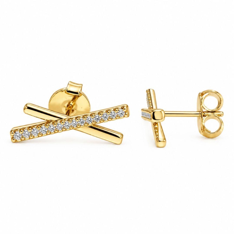 BRINCO OURO RISCO LISO ZIRCÔNIA M