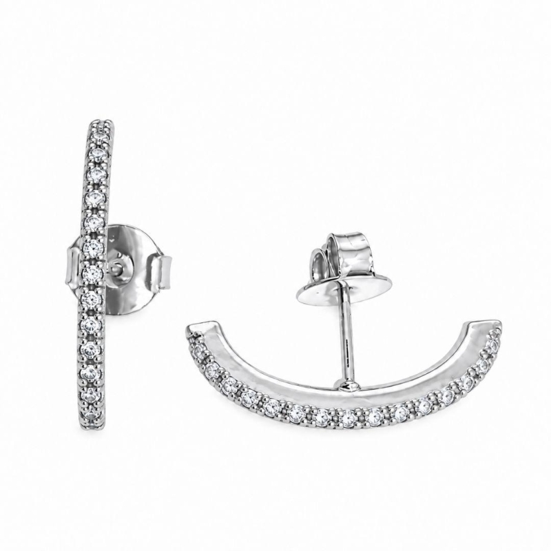 BRINCO PRATA EAR HOOK ZIRCÔNIAS