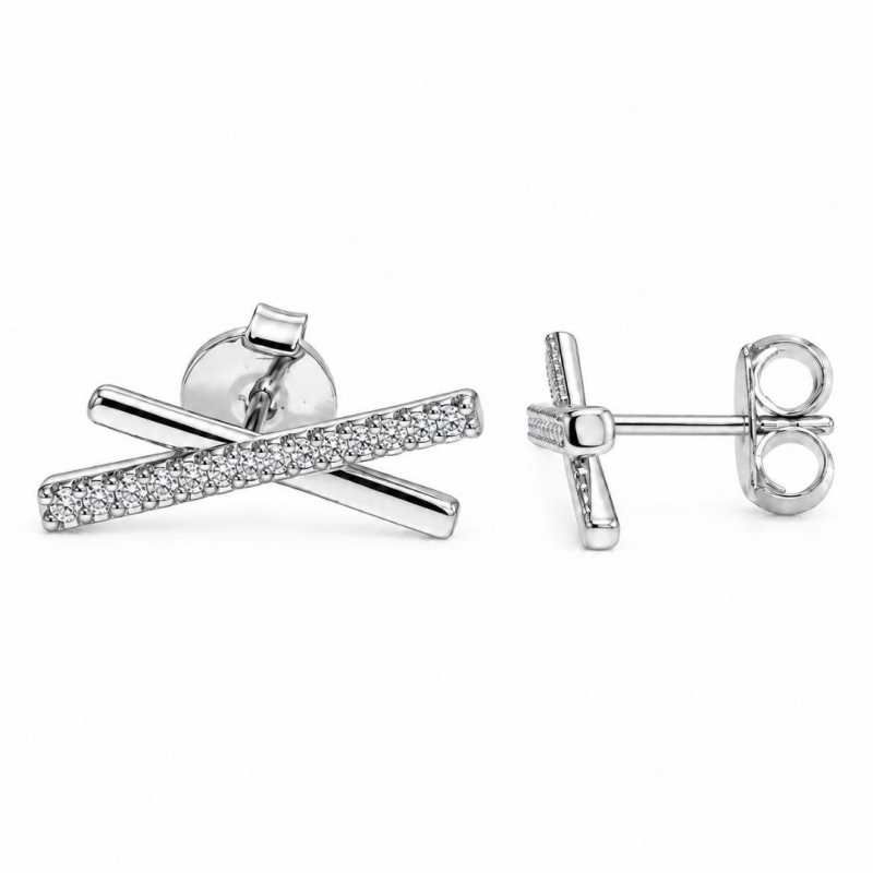BRINCO PRATA RISCO LISO ZIRCÔNIA M