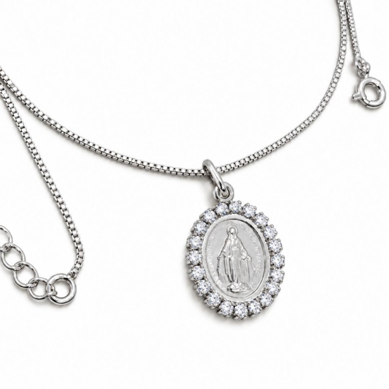 COLAR PRATA MEDALHA NOSSA SENHORA DAS GRAÇAS