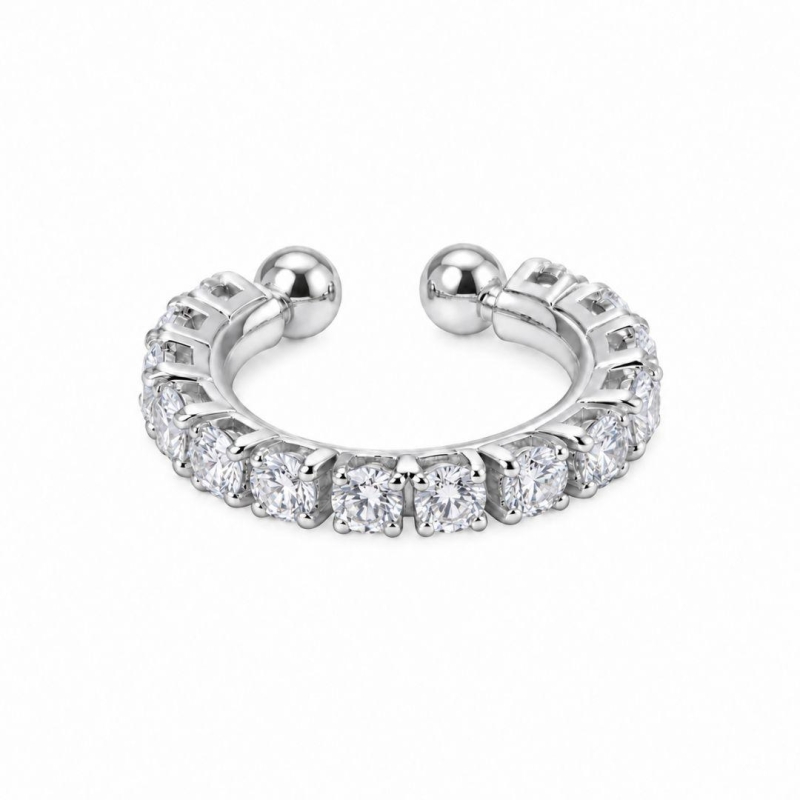 PIERCING PRATA CRAVEJADO DE ZIRCÔNIAS