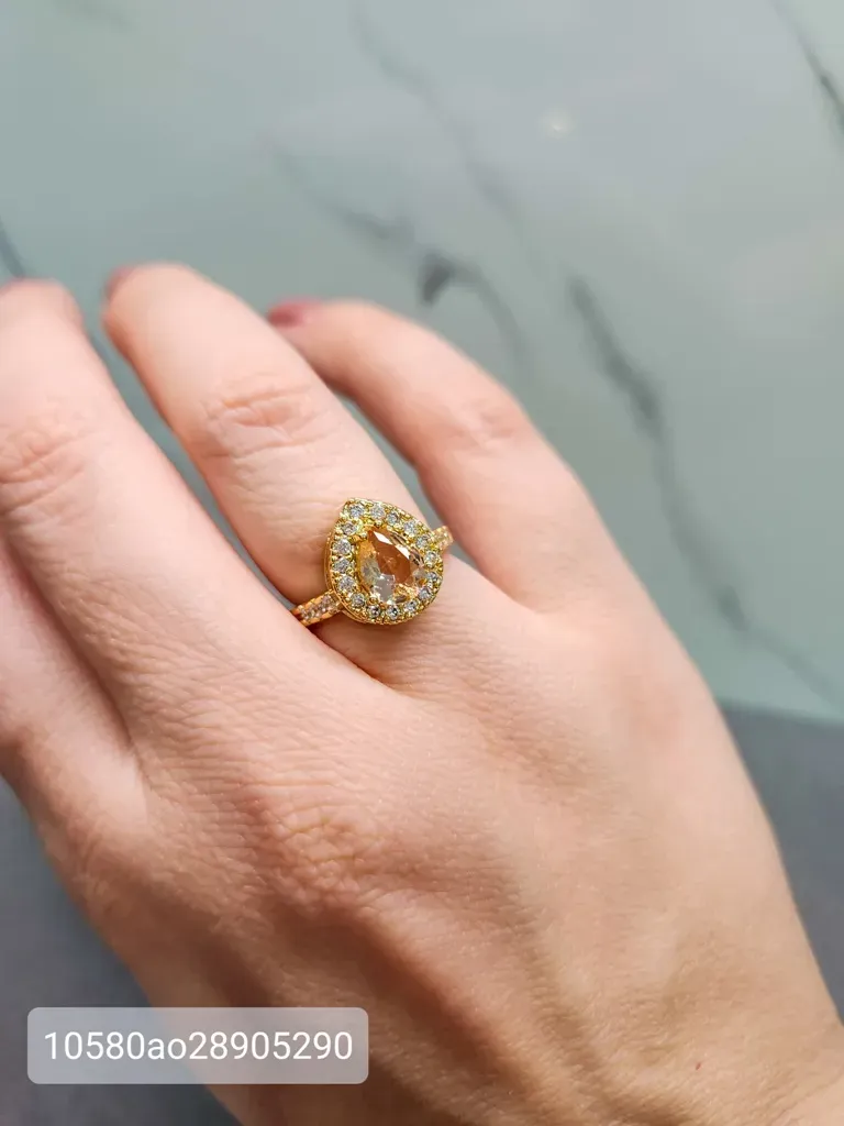 ANEL OURO GOTA MORGANITA