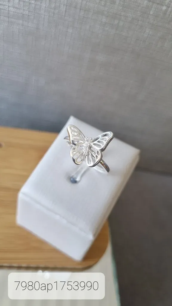 ANEL PRATA BORBOLETA VAZADA