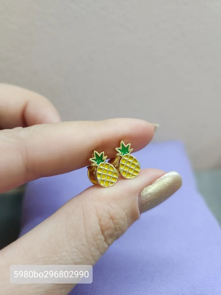 BRINCO OURO ABACAXI