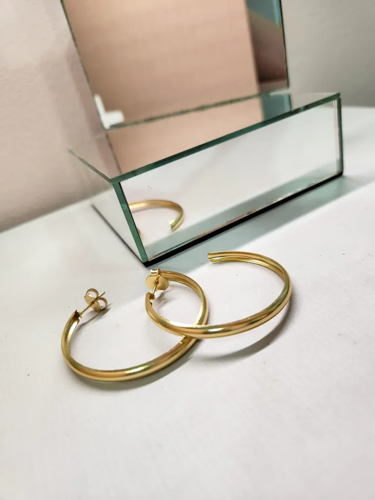 BRINCO OURO ARGOLA GRANDE ABAULADA