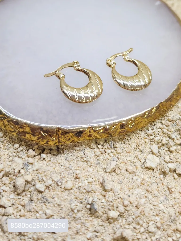 BRINCO OURO ARGOLA LISTRA