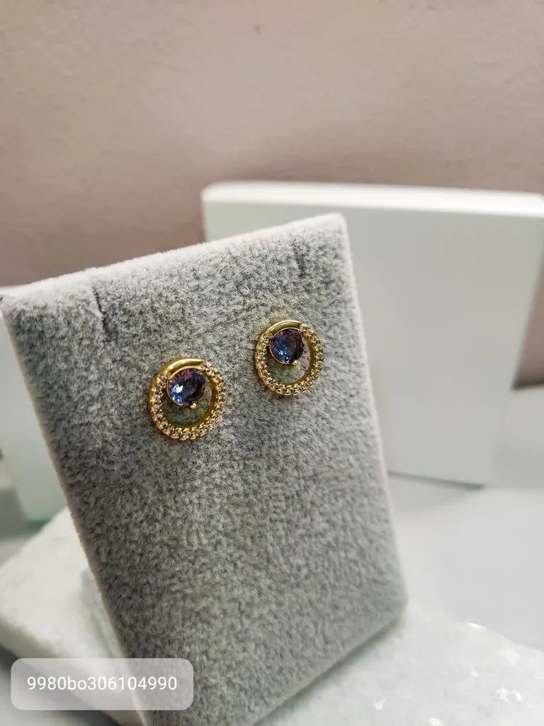 BRINCO OURO CIRC ZIRC TANZANITA