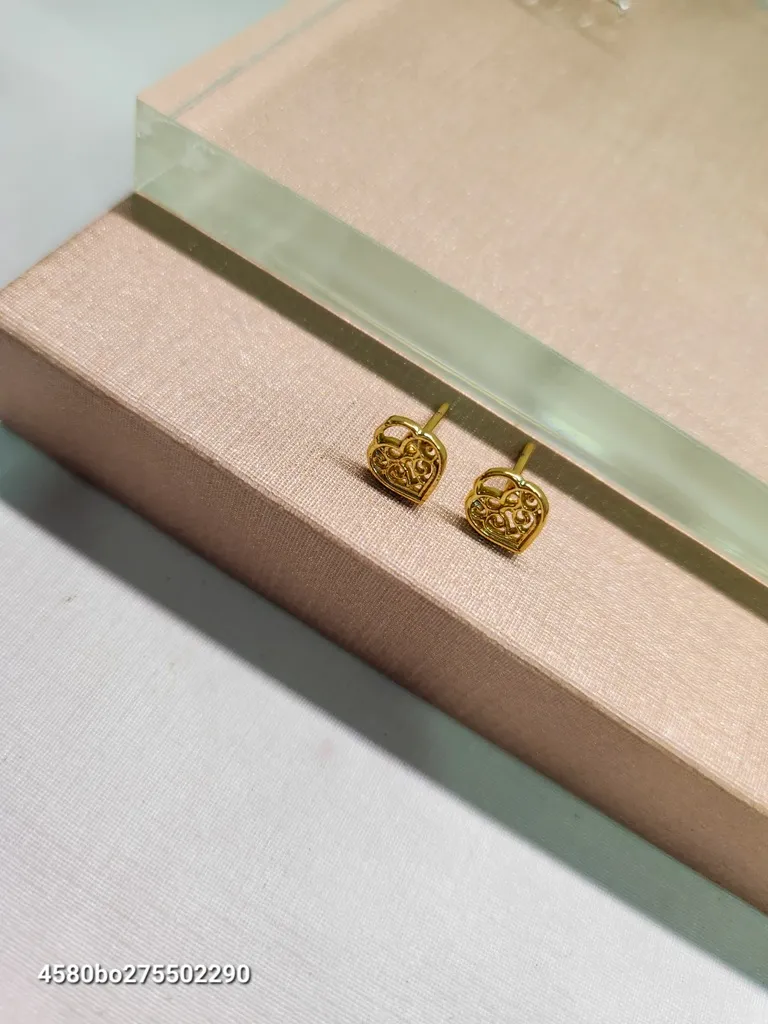 BRINCO OURO CORAÇÃO FECHADURA