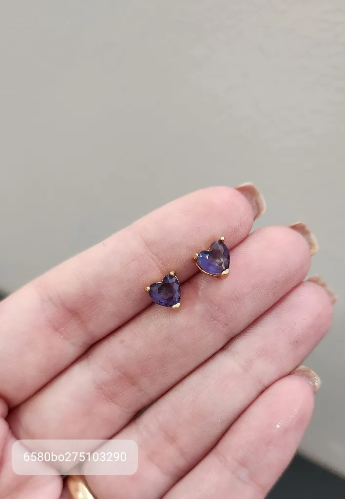 BRINCO OURO CORAÇÃO TANZANITA B