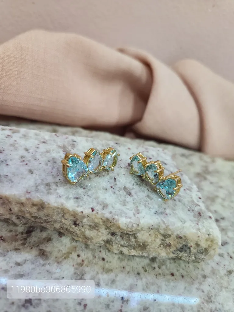 BRINCO OURO EAR CUFF GOTAS ACQUA