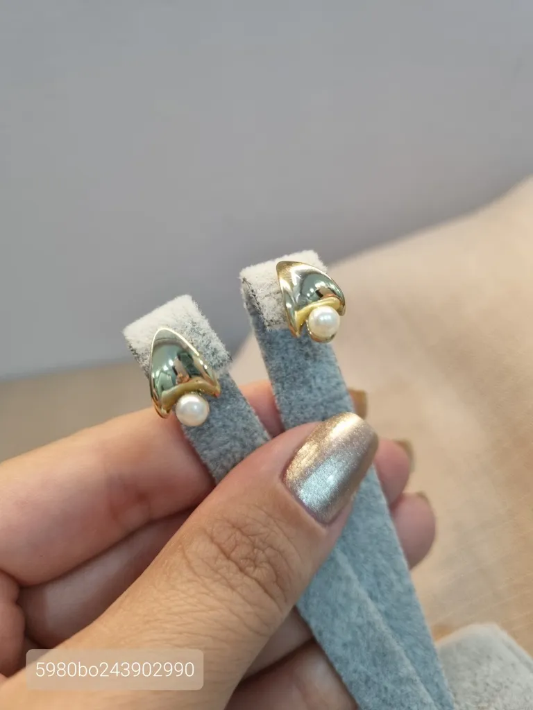 BRINCO OURO LOSANGO PEROLA