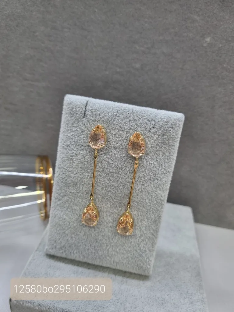 BRINCO OURO PINO MORGANITA GOTA