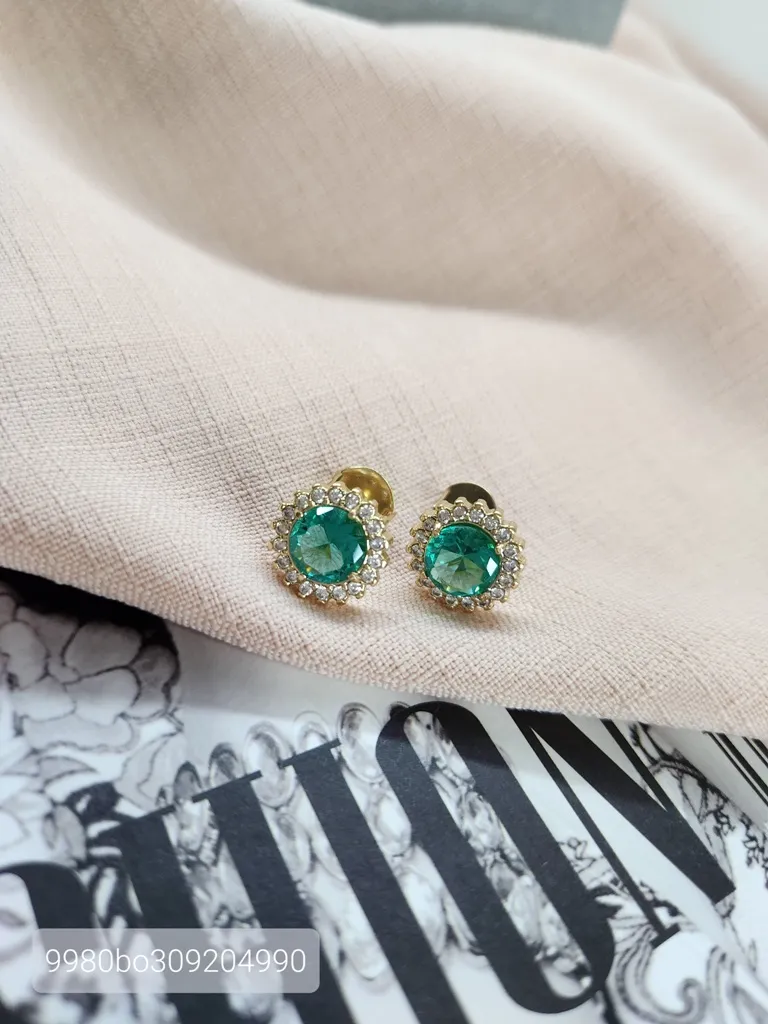 BRINCO OURO Z CIRC TURMALINA