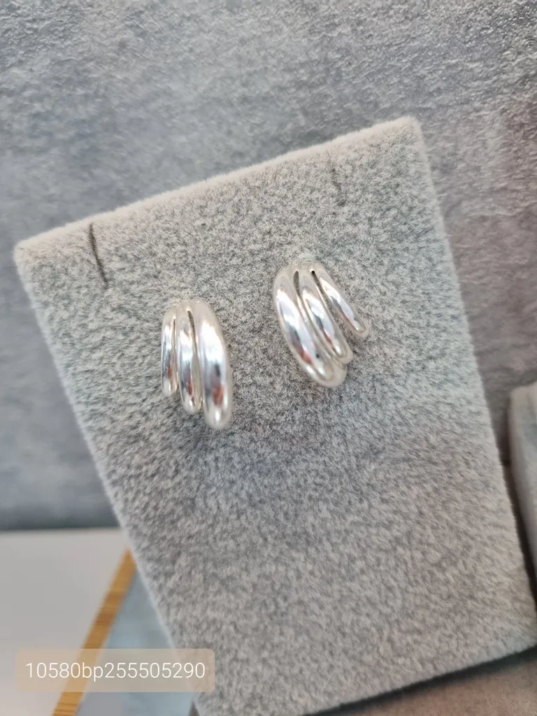 BRINCO PRATA ARGOLA 3 CAMADAS LISA