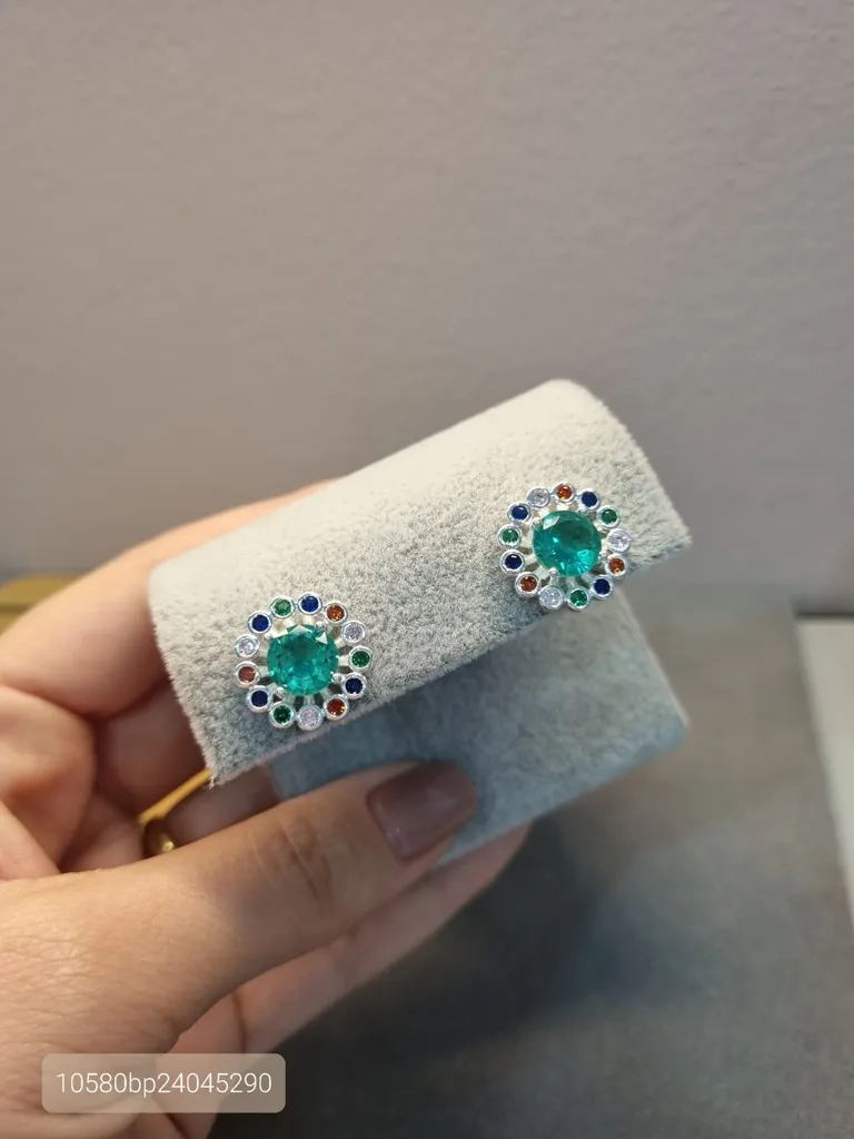 BRINCO PRATA CIRC TURMALINA RAINBOW